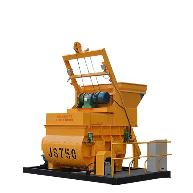 Chinese Skid Steer 3 Bag 500l 700l Concrete Mixer Electric Twin Shaft for Sale