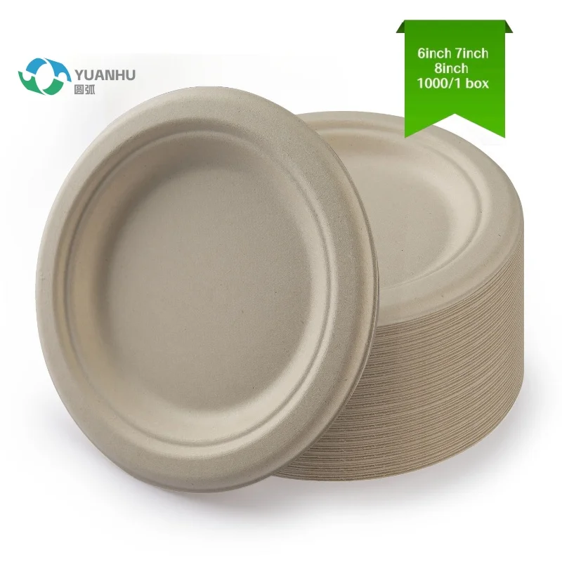 Bio Degradable Bagasse Plates Disposable Paper Plates dinner plates