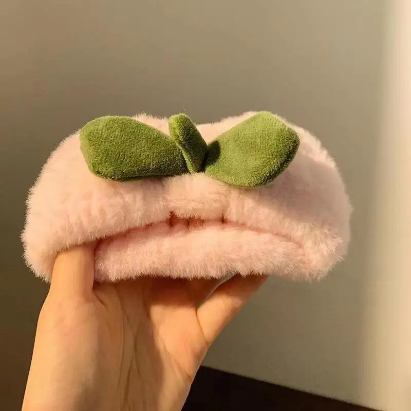 juicy peach pink head band & wrist band 3pcs for washing face beauty supplies wholesale customized logo embroidery