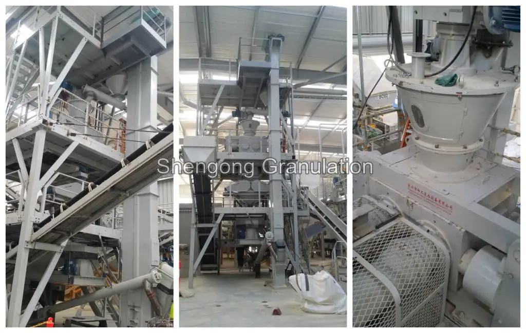 Chemical mineral fertilizer Powder material hydraulic mechanical high pressure no binder double roller press