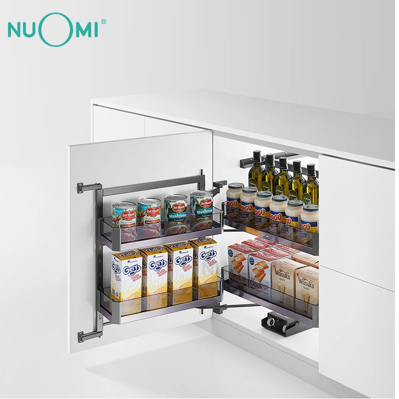 
NUOMI Purple Crystal Series Drawer Magic Corner Kitchen Cabinet Pull Out Basket 