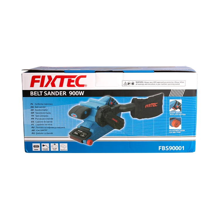 Электрический шлифовальный станок FIXTEC 900 Вт 76x533 мм ленточный с пылесборником для