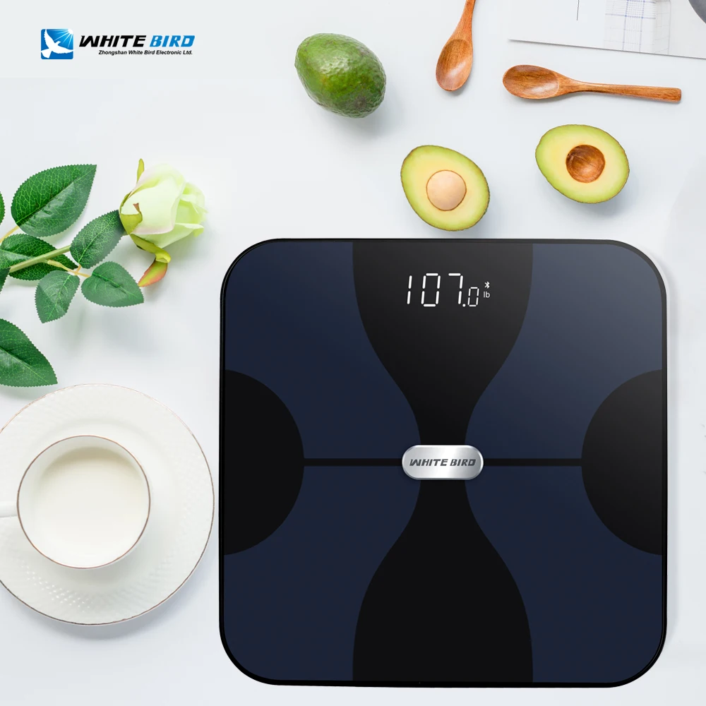Hot sale high resolution LCD display tempered glass body weight bathroom scale body fat scale smart body fat scale