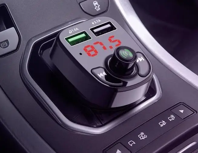  Беспроводной автомобильный комплект громкой связи BT 5 0 FM-передатчик mp3-плеер зарядное устройство с двумя