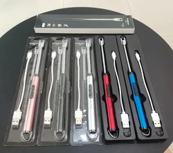 Windproof Portable Metal Long Electric Torch Lighter Cigarette Arc lighter Smoking Accessories Wholesale