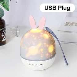 Mini Night Light Music Rabbit Projection Lamp USB Charging Starry Led Sky Projector Lamp