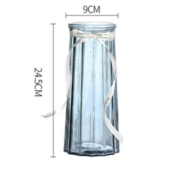 Conical colored cam vazo transparent glass vase Dried flower arrangement decorative ornaments bamboo flower vases