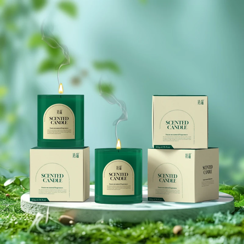 2024 Customized Classic Fine Glass Filled Natural Soy Wax Cotton Core Aroma Candle