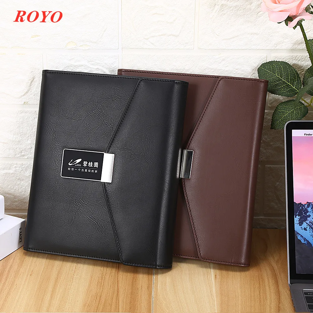 Luxury business smart diary notebook with power bank and usb flash drive inteligents notebook OEM gift set with pen set