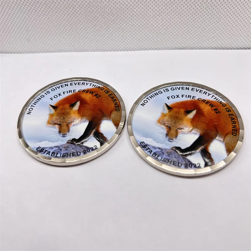 Cheap custom colorful design coins silver plating 3D UV printing metal challenge coins