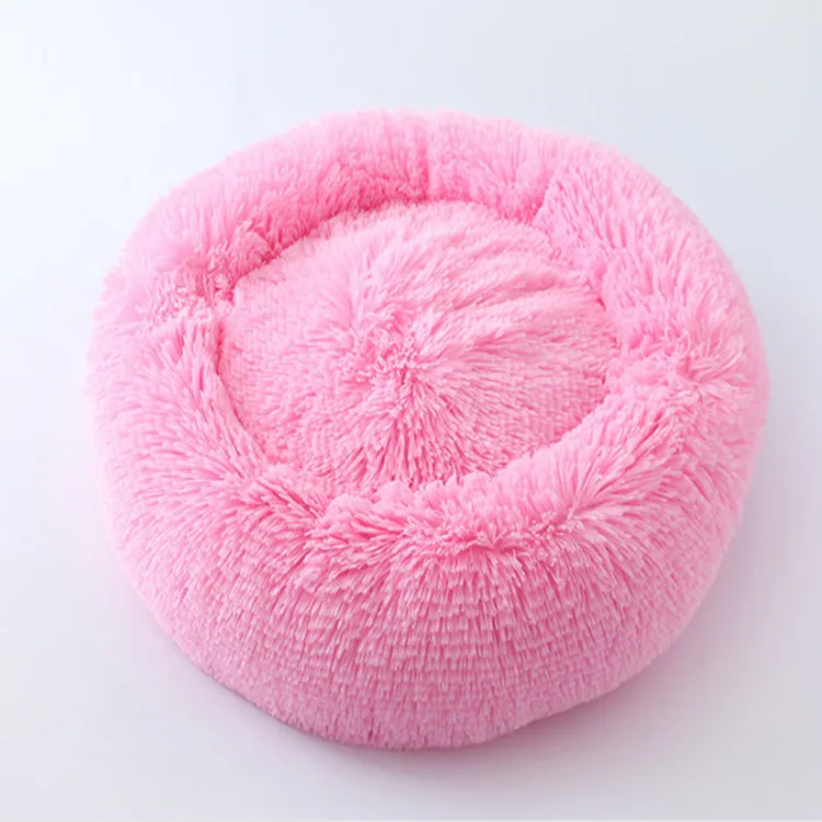 
Low price high quality personalized warm customized round plush dog bed for home 