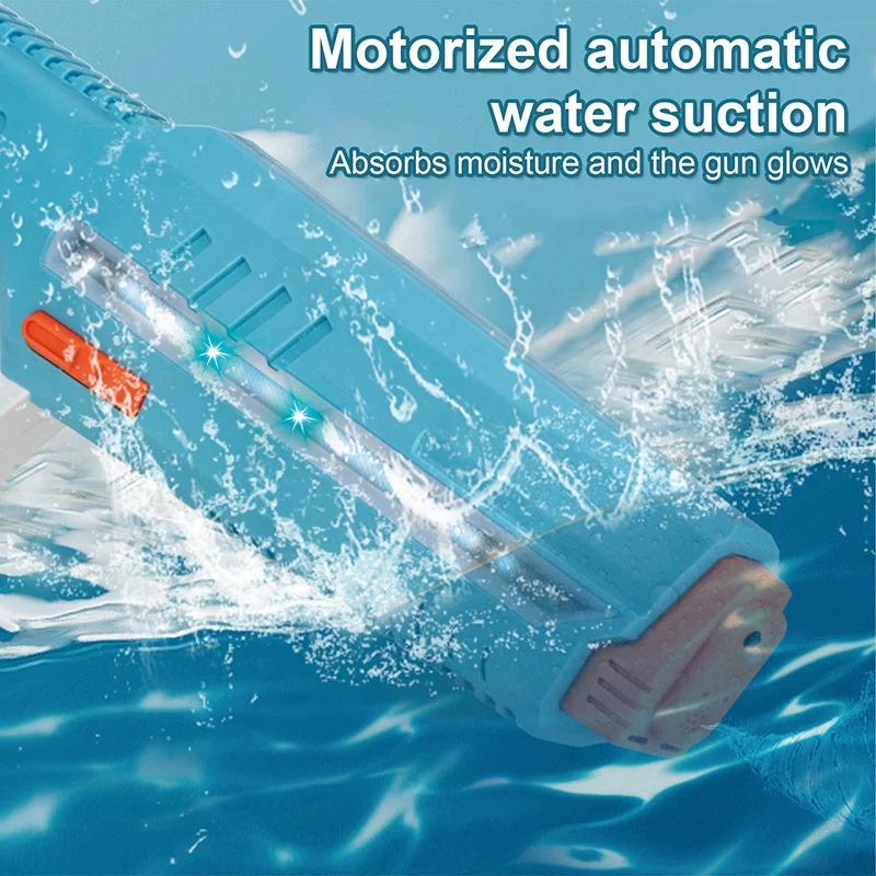 2024 Outdoor Shooting Electric Water Gun With Water Absorption Flashing In The Dark Automatic Water Guns