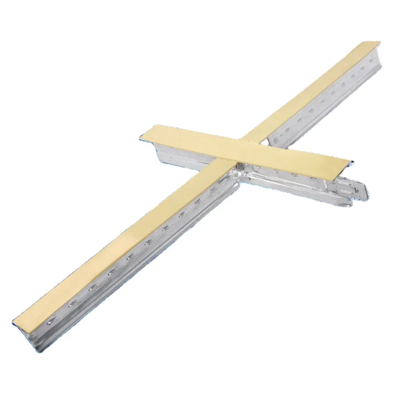 China ceiling spring clips Suspension Ceiling T Grid T bar steel t shaped ceiling keel 32/38