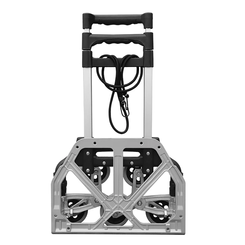 Lightweight 6 Crystal Wheels Portable Hand Truck With 2 Ropes 16 Bearings 154lbs On Ground All Terrain Stair Climbing Cart
