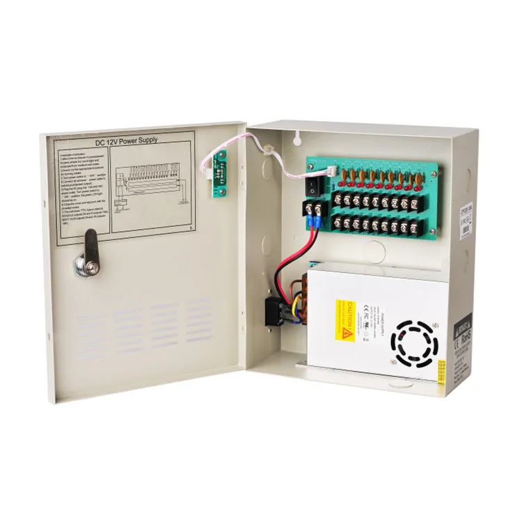 cctv camera accessory power supply 12v 24v 10a 20a 4 9 18 channel box