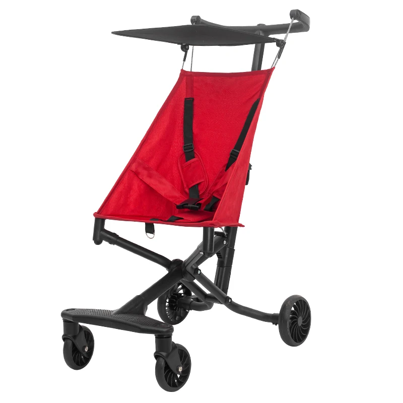 black aluminium alloy 4 wheels infant walker doll lightweight baby stroller