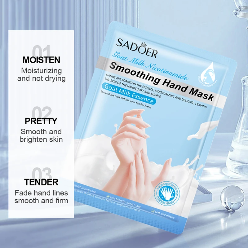 SADOER OEM factory Goat Milk Niacinamide care skin moisturizing hand mask peeling nourishing hand & feet mask
