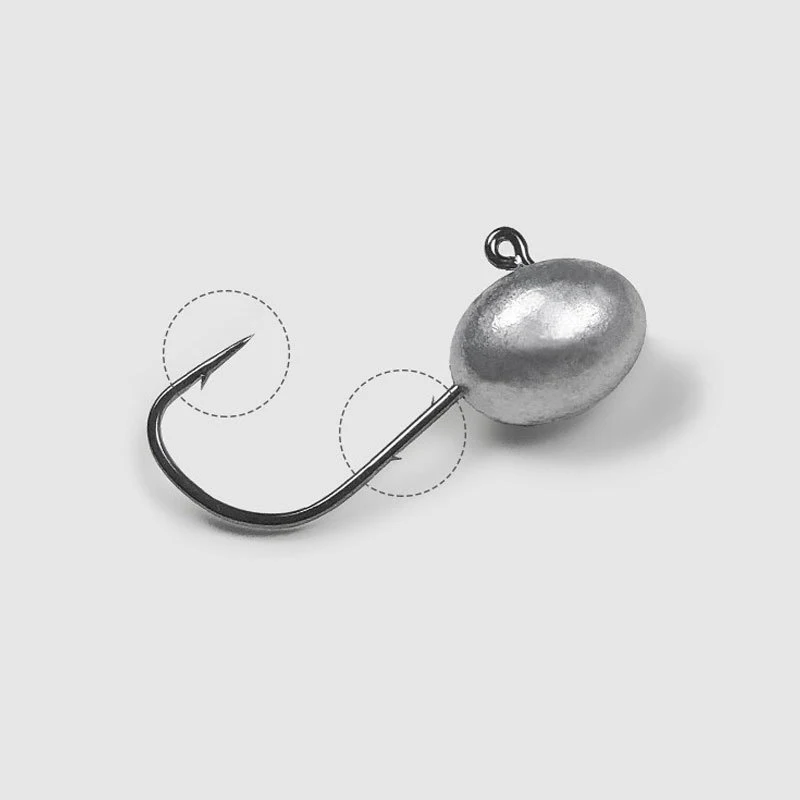 50pcs/bag Aji Head Hook with Mustad hook 1g-7g Rock Fishing Hooks Finesse Lure Fishing jig head double barbs