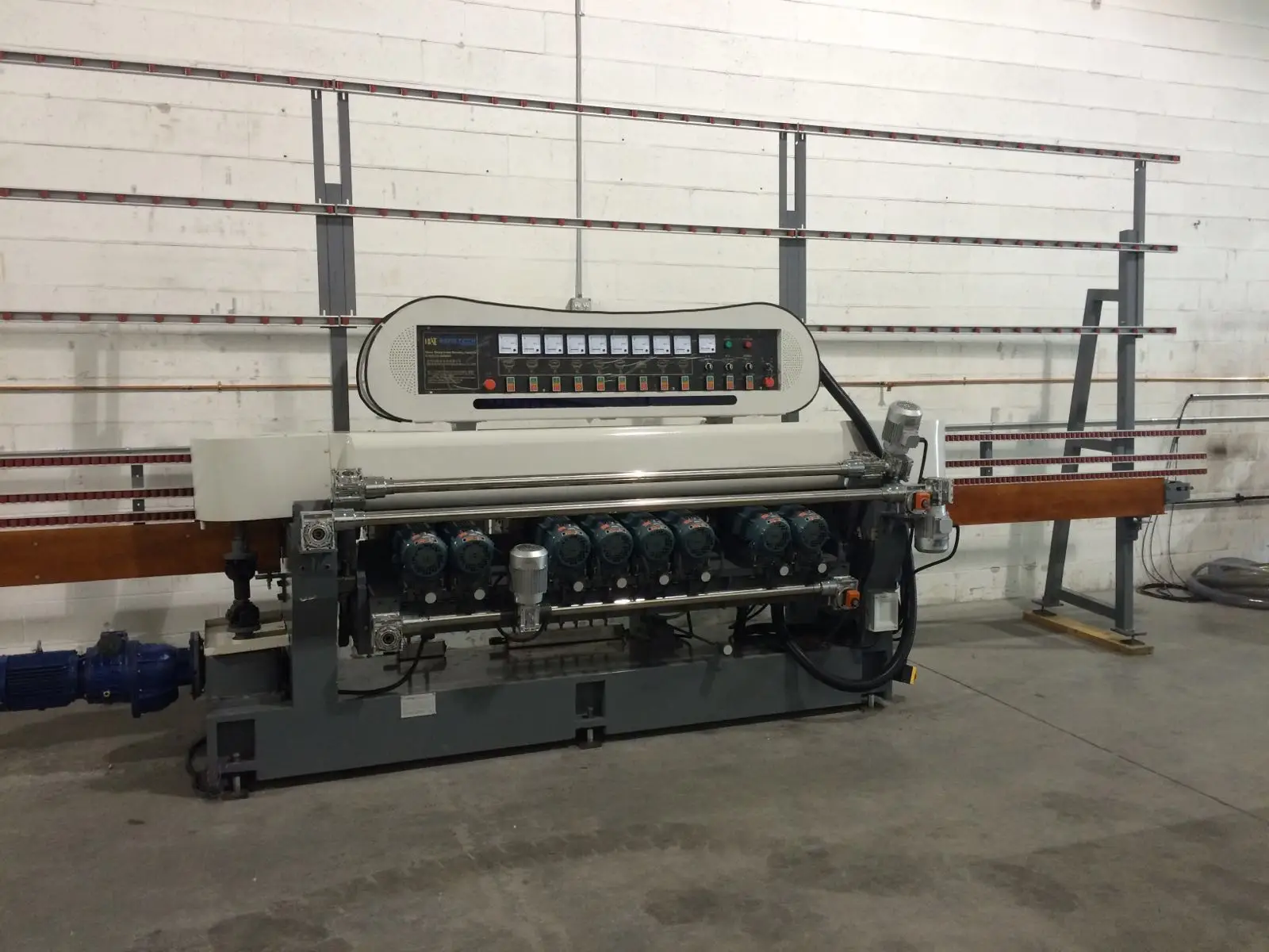 Glass Mosaic Beveling Machine 9 spindles, mini glass beveling machine BXM261C for Min size 20x20mm