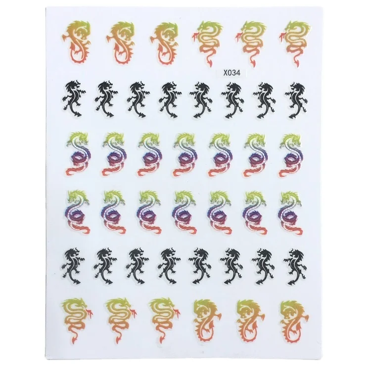Hot Sale Nail Sticker Chinese Style Nail Art Decoration Dragon Decals Supplies For Nail Beauty Products