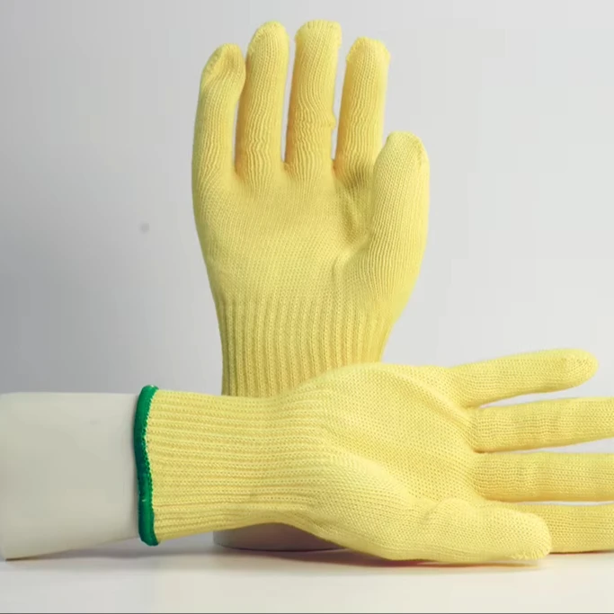Grade 4 Yellow Work Safety Gloves Anti-Cut & Fireproof Cut-Resistant Aramid Heat-Insulated Hand Protection