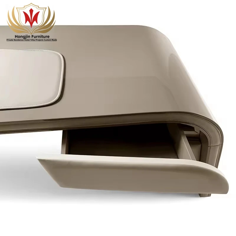 HJ HOME Luxury executive workstation law equipment leather office furniture set home modern italian design office table