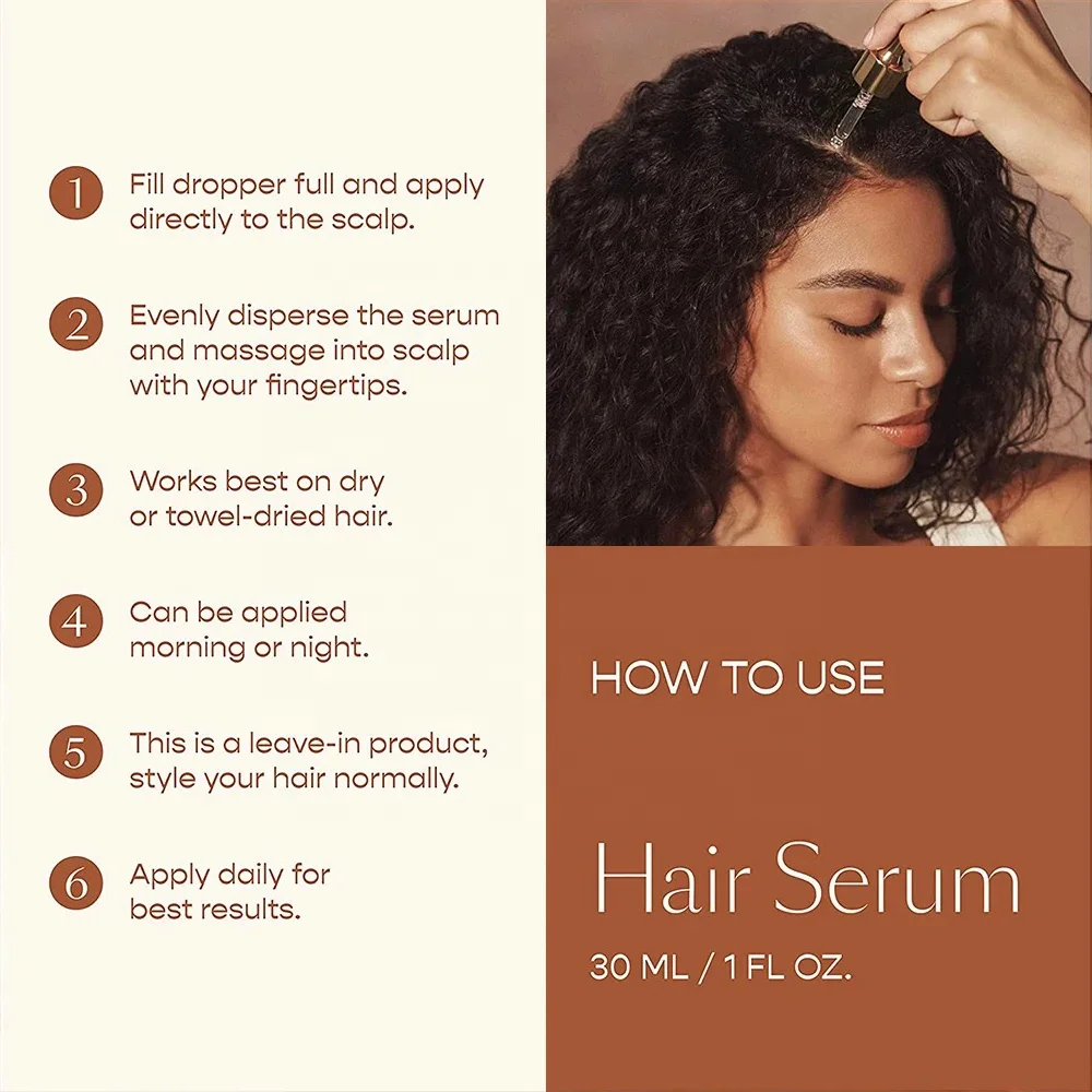 Private Label Custom Logo Hair Growth Serum Naturals Herbal Plants Extra Strength Moisturizing Hair Oil