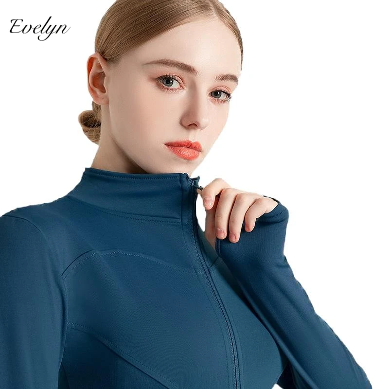 EVELYN OEM ODM High Elastic Quick-Drying Sports Jacket Stand-up Collar Slim Fit Slimming Yoga Jacket Workout Clothes Jacket