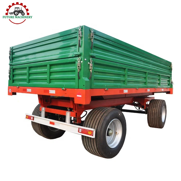 Farm tools 7CXS-10 tons double-axle 4 wheel tractor tipping trailer farm trailer tractor trailer parts