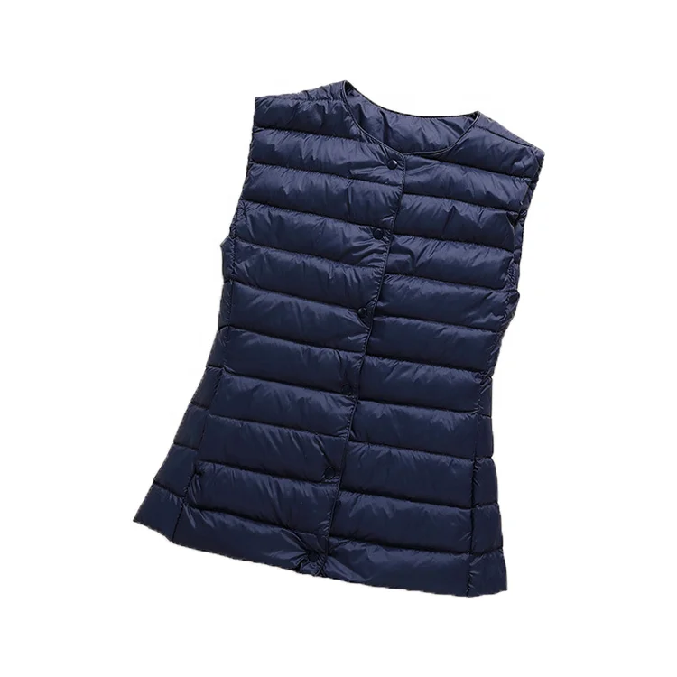 
wholesale slim fashion winter sleeveless waistcoat padded womens down vest top 
