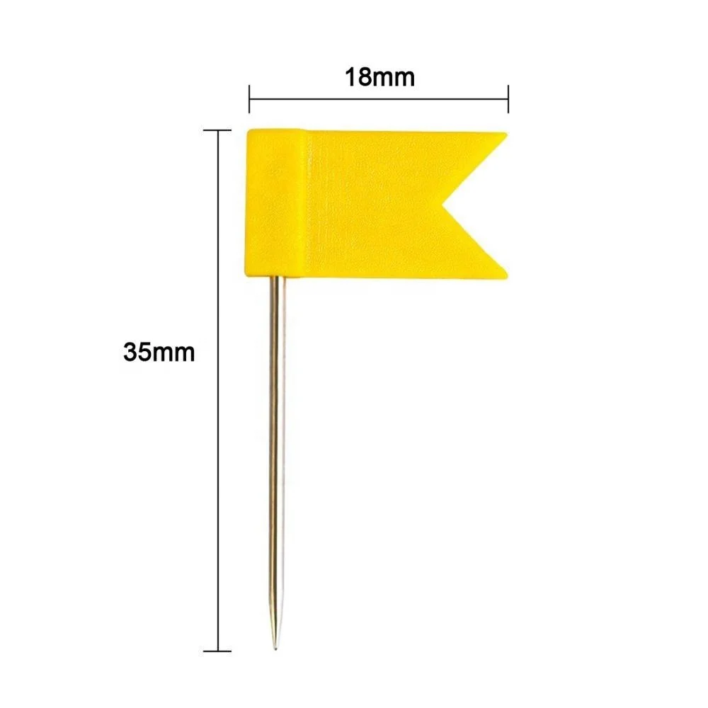 Colored Flag Map Push Pins  300 Pack  Multicolored Decorative Travel Map Tacks Plastic Head with Steel Point for Cork Bulletin