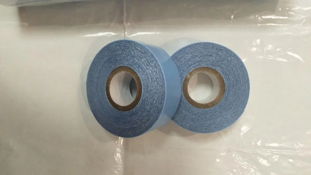 Waterproof Double side adhesive Wig toupee tape with Blue Liner for hair extension 1inchx10yards