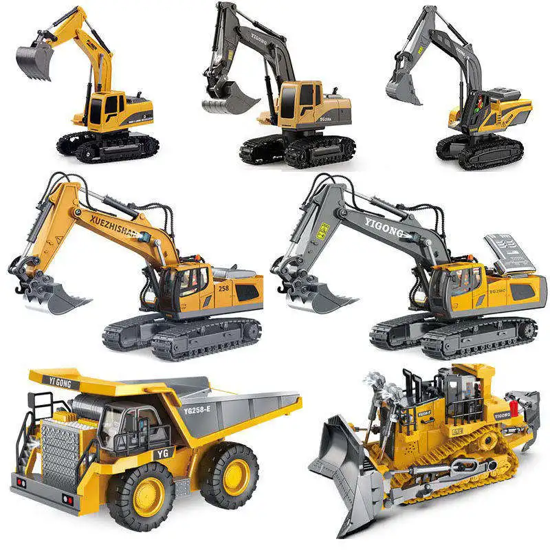 2.4ghz 1/20 Scale Alloy Excavator Model Rc Tump Car Metal Die Casting Construction Engineering Rc Trucks And Trailer Toy