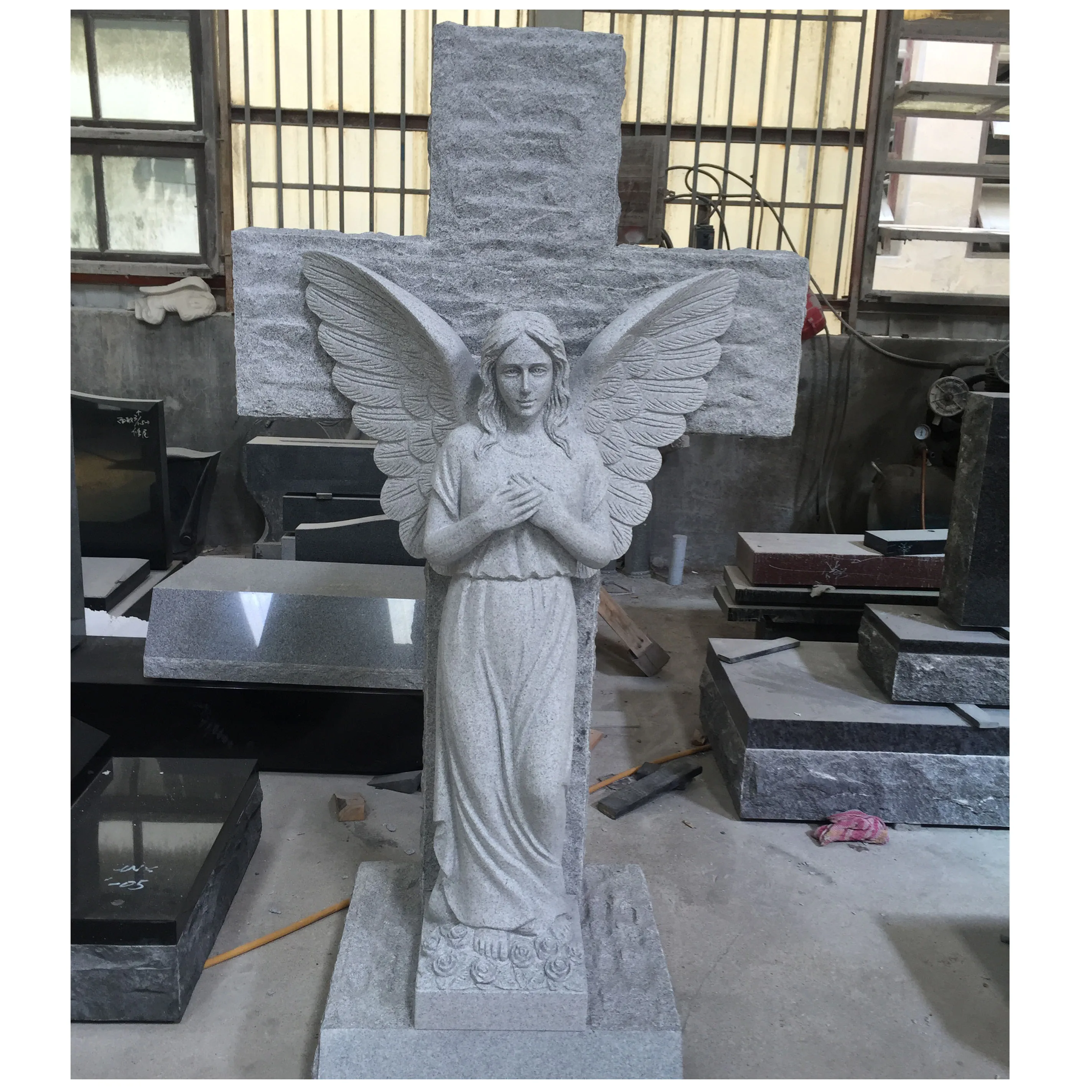 Cemetery Used Modern Design Western Style Angel Gravestone