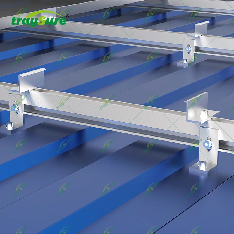TRAYSURE Rooftop Solar Mounting System Clamp Roof Mounting Solar Panel Rail Aluminum Rooftop Solar Mounting System