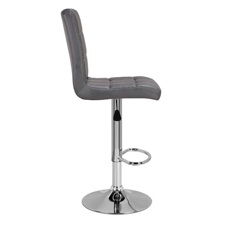 Factory Wholesale Chrome Plated Lifting Rod Upholstered Comfort Leather Kitchen High Chairs Luxury Bar Stools