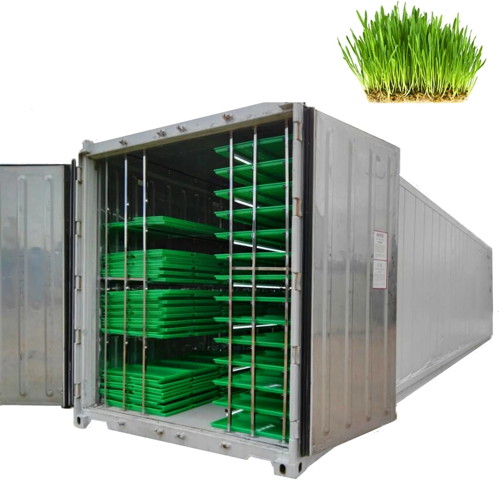 Great Quality Factory Price 1500kg/day Automatic Barley/wheat Green Grass Hydroponics Machine Fodder