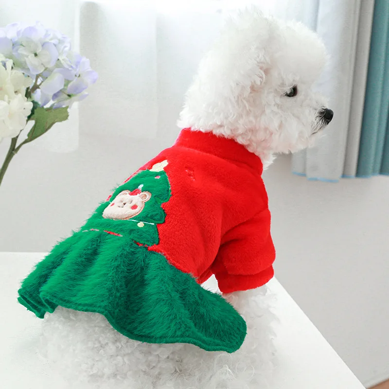 Christmas winter pet clothing dog cat dress pet costume