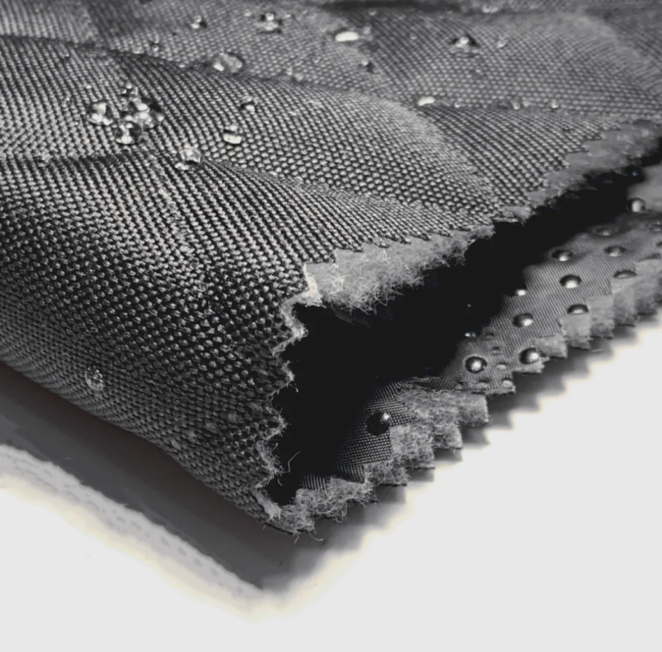 waterproof 3 layer thermal quilted fabric front oxford 210D