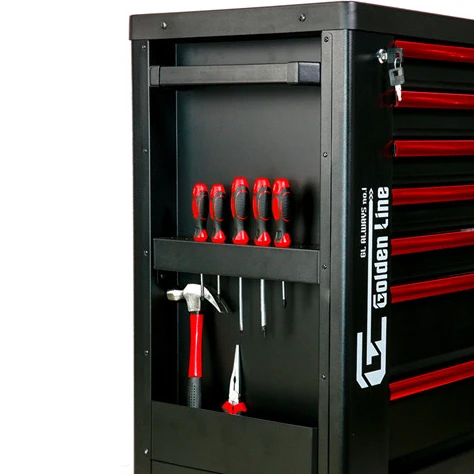 black 7 drawer mobile tool trolley with 4 casters for workshop tool storage cabinet