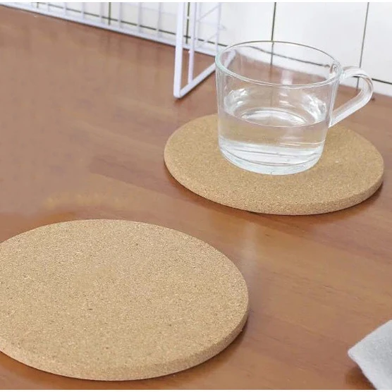 Пробковая подставка для напитков оптовая продажа натуральный цвет без рисунка под