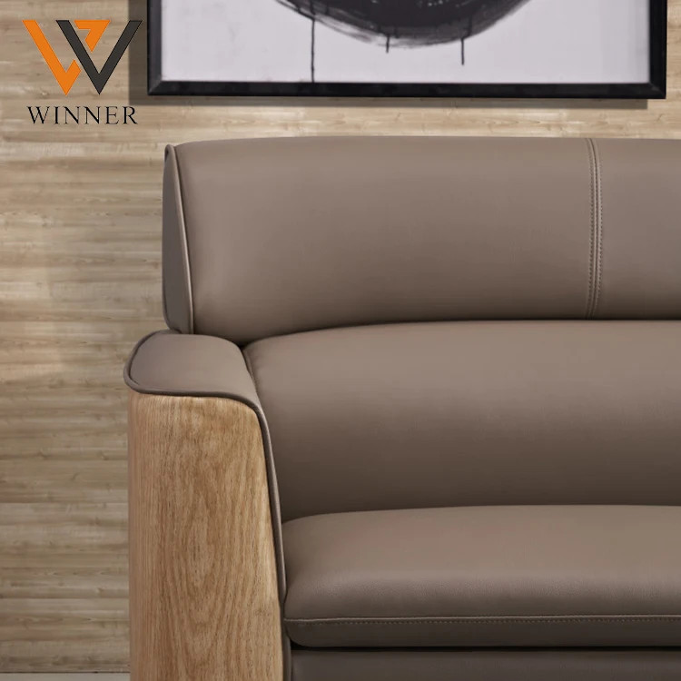 Sitting area 3 seater home furniture sofa with stainless legs boss PU modern leather office sofa set