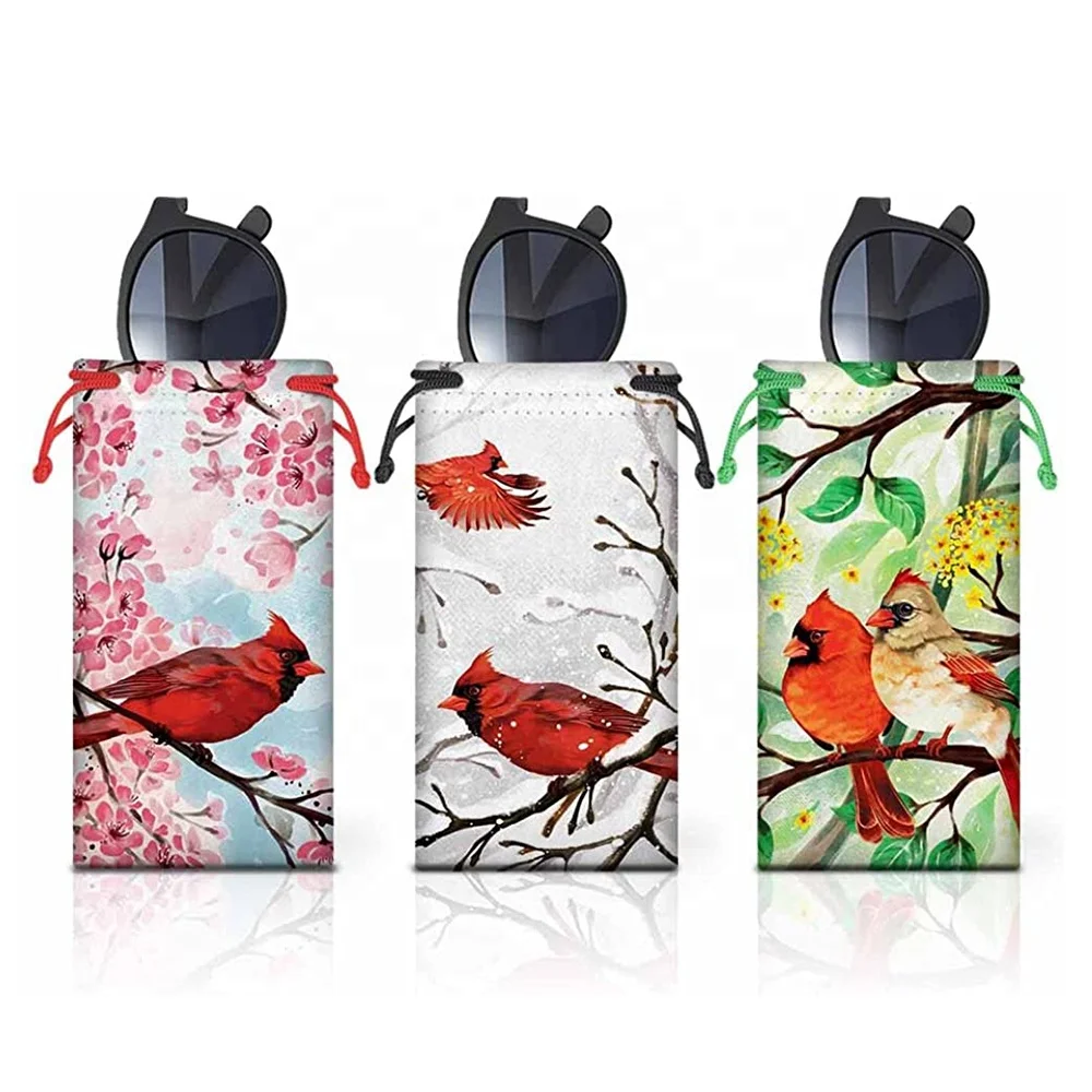 Printed Glasses Bag Microfiber Glasses Bag Custom Logo Printed Microfiber Sunglasses Glasses Eyeglasses Bag Pouch