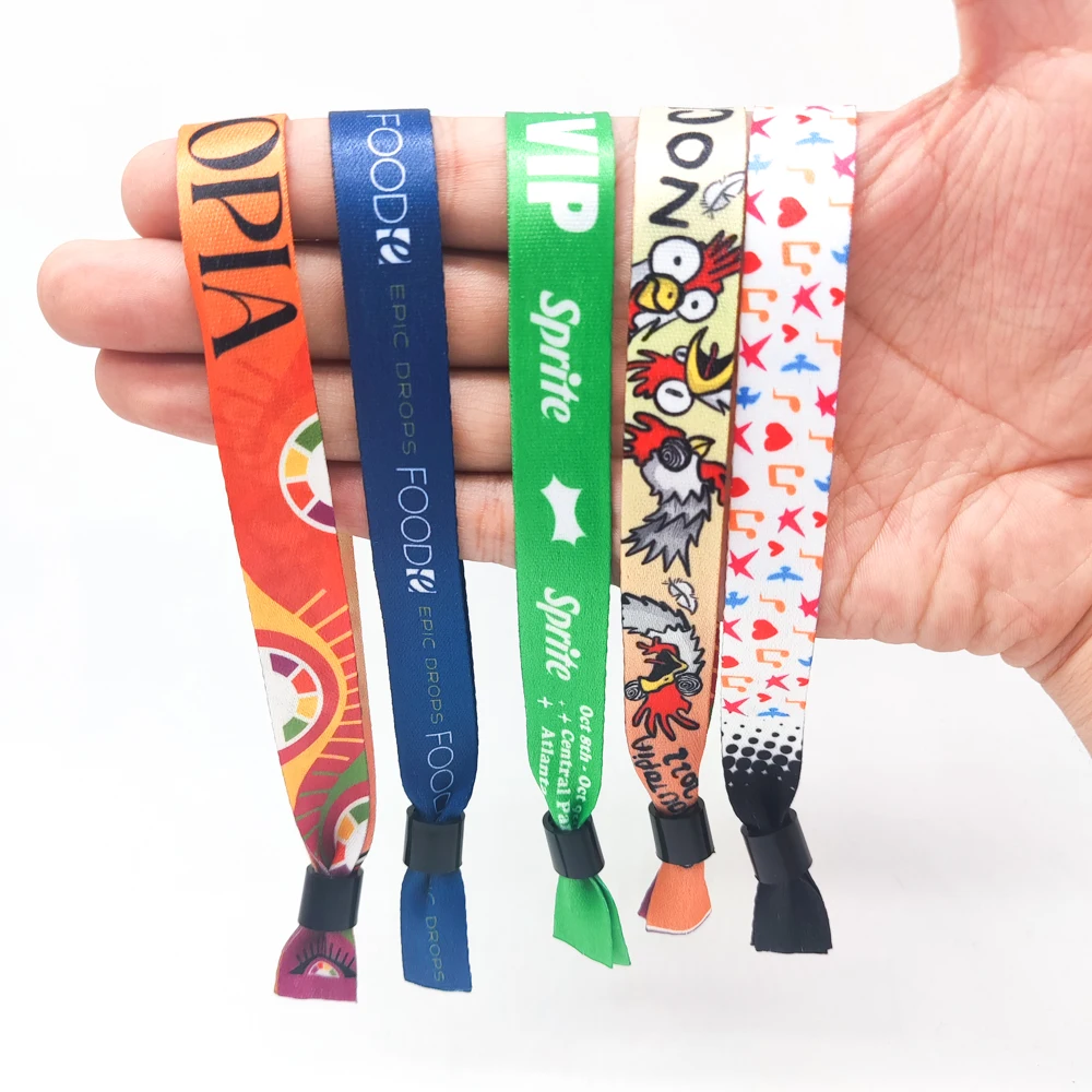 High quality custom heat transfer printed wristband sublimation cloth wrist band for music wedding party