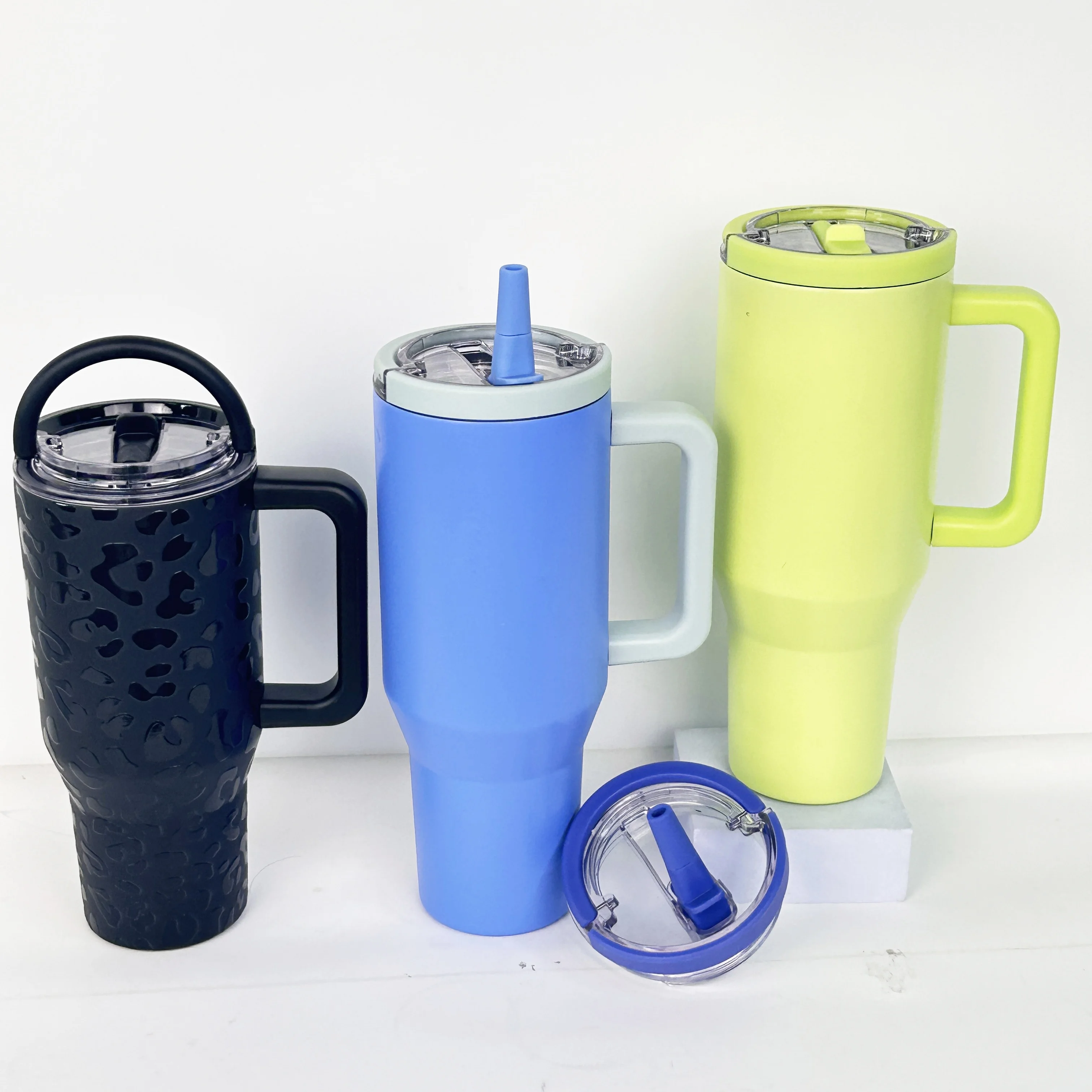 Sport traveler 40oz tumbler 40oz green checkered tumbler with handle