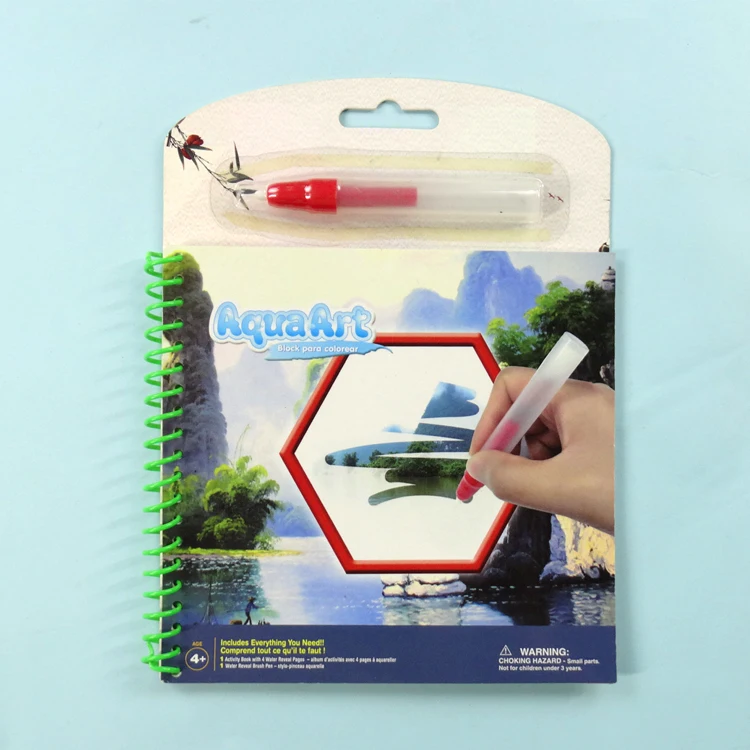 Покраска книга для рисования с кистью водная ручка