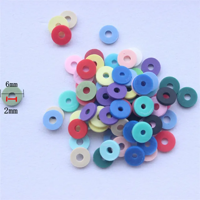 24 Gauge Pottery Bead 6mm Chip Box Color Round Bohemian Bracelet Necklace Accessory Accessories DIY Pottery Slice Hand String Ga