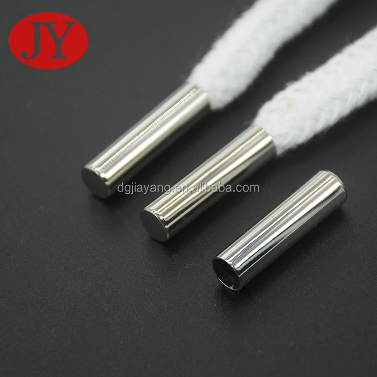 shoelace charm for decoration  colored cotton hoodie metal aglet soft braided cotton rope for hoodies