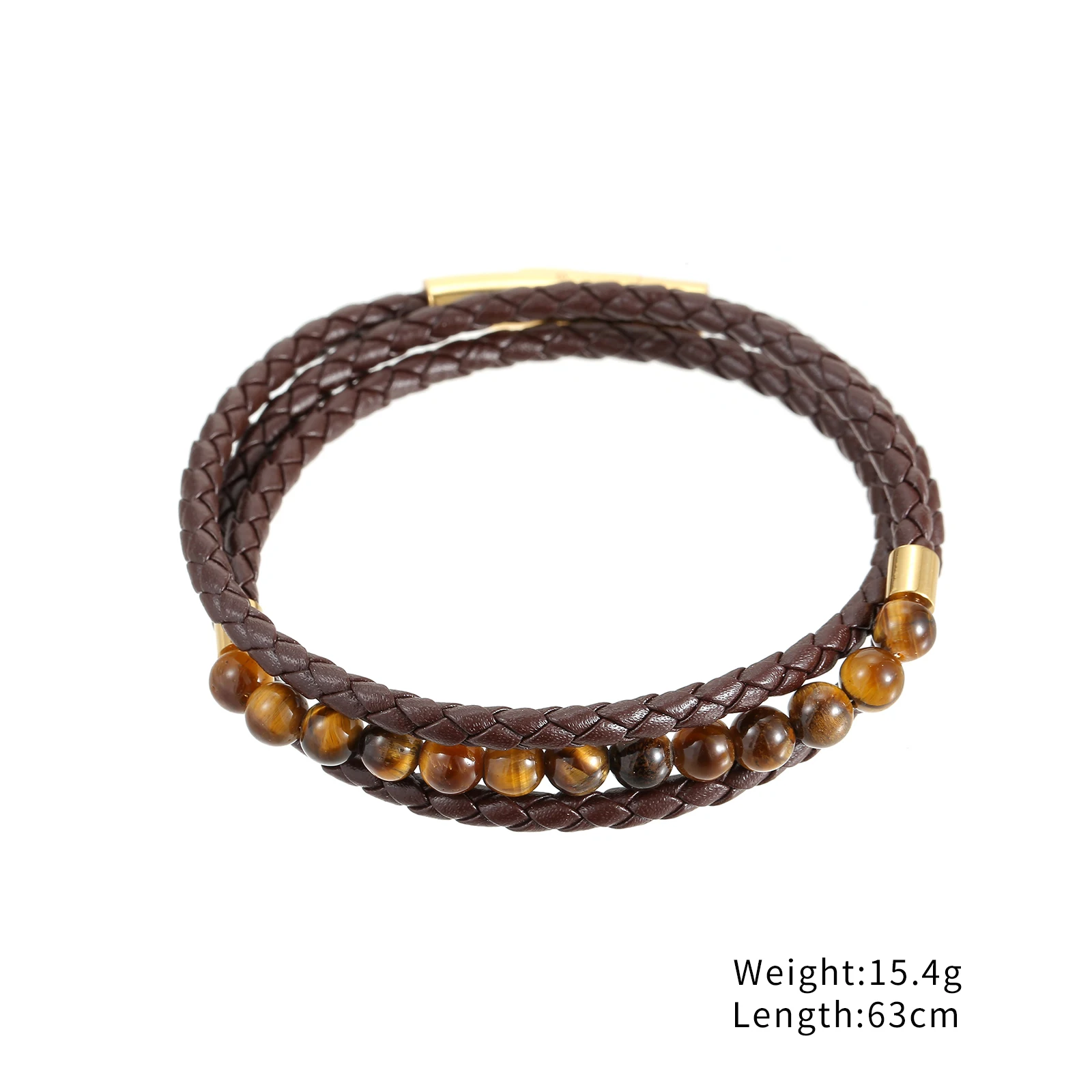 Fashion Fine Jewelry Custom Braided Multi Layer Wrapped Leather Bracelet Agate Beads Leather Bracelets For Men