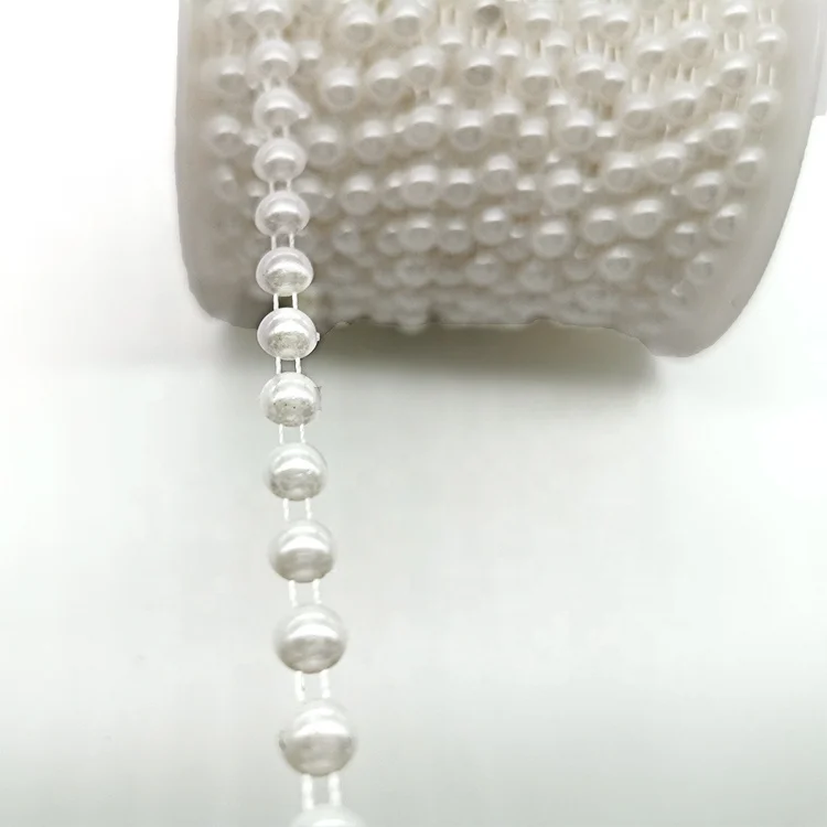 
best sell ivory White 6mm Half ball Pearlized Chain Trims Cup Chain Wedding Cake Decoration 